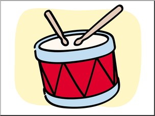 Clip Art: Basic Words: Drum Color Unlabeled