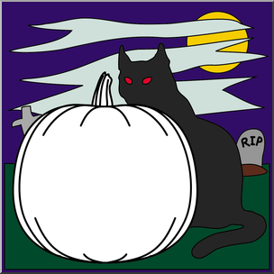 Clip Art: DYO Jack-o-Lantern Color