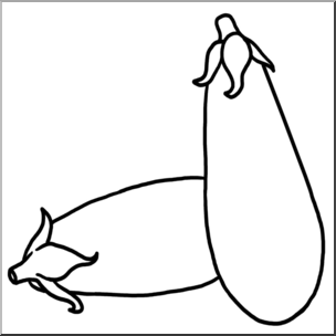 Clip Art: Eggplant B&W