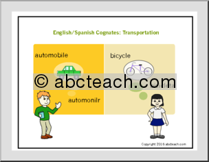 English/Spanish – Transportation Cognates