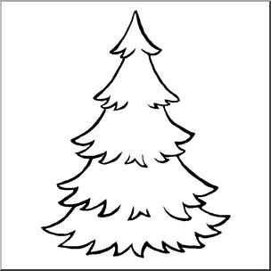 Clip Art: Evergreen Tree B&W
