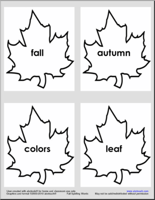 Word Wall: Fall Theme: Spelling