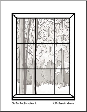 Tic Tac Toe:  Fall theme  (b/w)