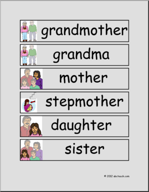 Word Wall: Family (pictures)