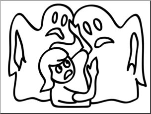 Clip Art: Basic Words: Fear B&W Unlabeled