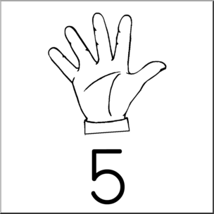 Clip Art: Fingerspell 05 B&W