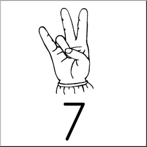Clip Art: Fingerspell 07 B&W