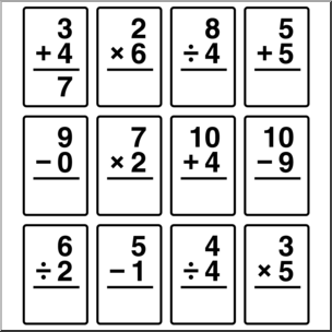 Clip Art: Flashcards 1 B&W
