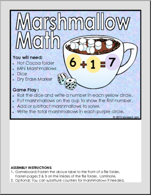 Marshmallow Math Folder Game