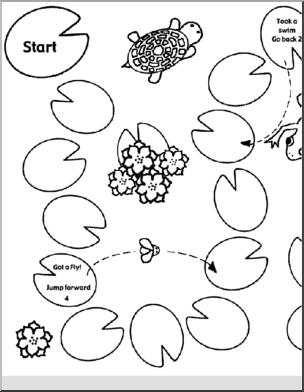 Game Board: Frog Pond (28 spaces; b/w version)