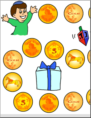 Game Board: Hanukkah (20 spaces; color version)