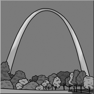 Clip Art: Gateway Arch Grayscale