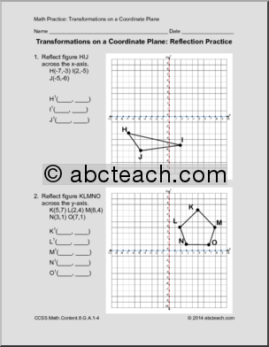 Transformations on a Coordinate Plane – Practice Geometry