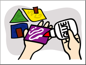 Clip Art: Basic Words: Glue Color Unlabeled