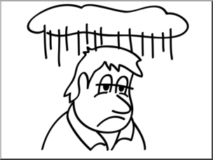 Clip Art: Basic Words: Glum B&W Unlabeled