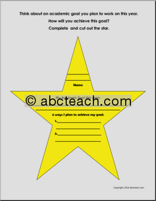 Writing Prompt: Goal Setting Star