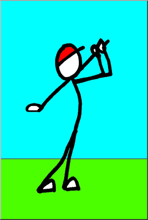 Clip Art: Stick Guy Golf Color