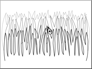 Clip Art: Basic Words: Grass B&W Unlabeled