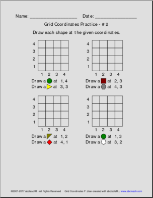 Grid Coordinates Practice Pack