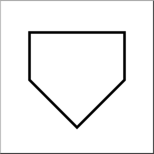 Clip Art: Home Plate B&W