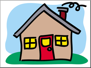 Clip Art: Basic Words: House Color Unlabeled