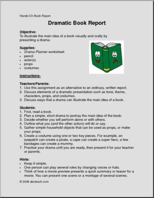 Hands-On Reading: Dramatic Book Report (upper elem/middle)