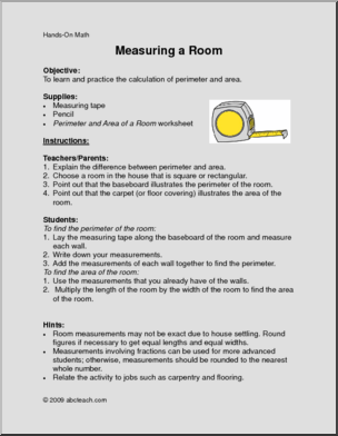 Measure a Room (elem/upper elem) Hands-On Math