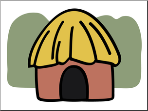 Clip Art: Basic Words: Hut Color Unlabeled