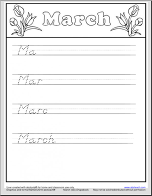 Handwriting Packet: March – DN-Style Font Manuscript