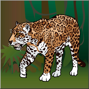 Clip Art: Big Cats: Jaguar Color 2