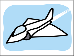 Clip Art: Basic Words: Jet Color Unlabeled