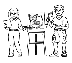 Clip Art: Kids: Presentation B&W