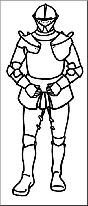 Clip Art: Medieval History: Knight B&W