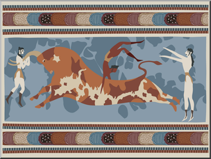 Clip Art: Ancient Civilizations: The Minoans: Knossos Bull Fresco Color