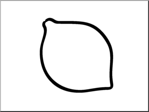 Clip Art: Basic Words: Lemon B&W Unlabeled