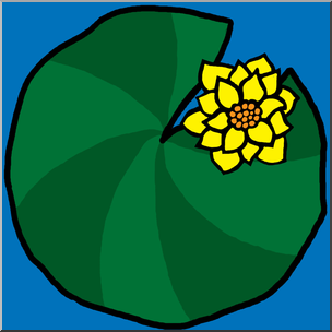 Clip Art: Cartoon Frog’s Lilypad Color