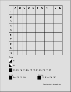 Medieval Sword (primary) Grid Coloring