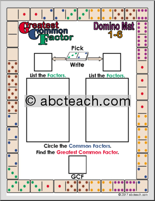 Greatest Common Factor Domino Mat Game