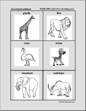 Flashcards: Savannah (preschool/primary)