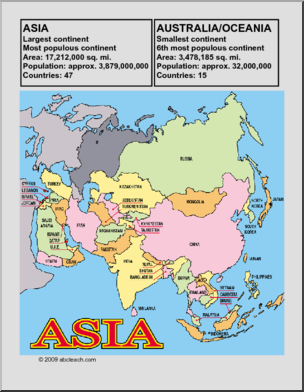 Mini Office: Geography Ã± Continents Asia and Australia (color)