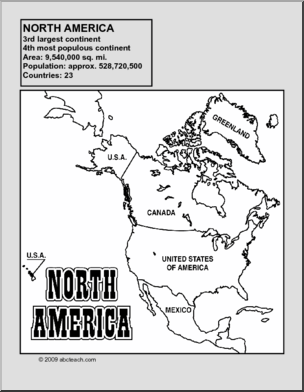 Mini Office: Geography Ã± Continents North and South America (b/w)
