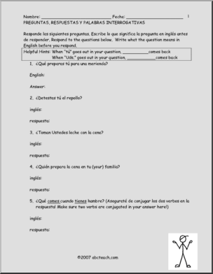 Spanish: PrÂ·ctica de interrogativas (secundaria)