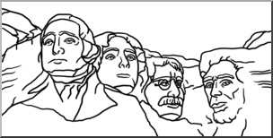 Clip Art: Mt. Rushmore B&W