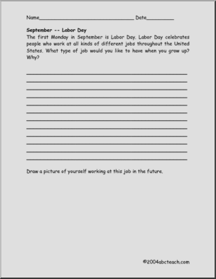 Writing Prompts:  My Journal – September (elementary)