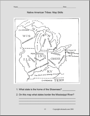 Map Skills: Native American Tribes