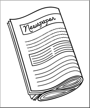 Clip Art: Recycle: Newspaper B&W