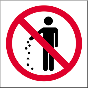 Clip Art: Signs: No Littering Color