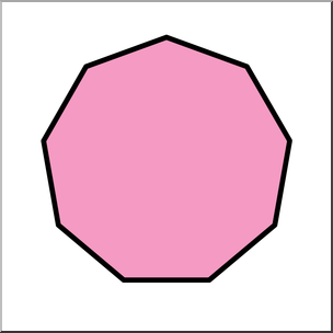 Clip Art: Shapes: Nonagon Color Unlabeled