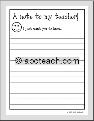 A note to my teacher! Notes