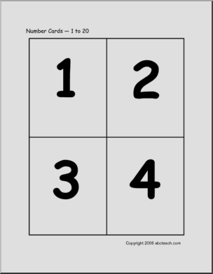 Numbers 1-20 Flashcards